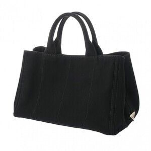 Prada Canvas Handbag Canapa Black